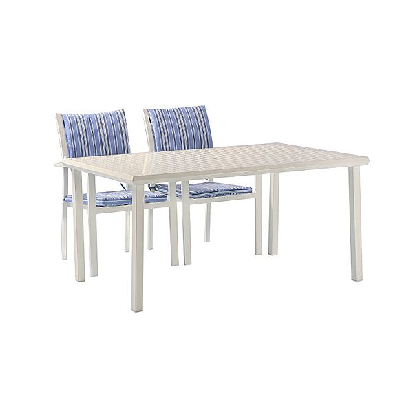 Juego de comedor exterior de aluminio azul de 6 piezas - 11D01E