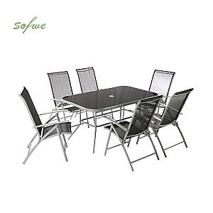 Juego de comedor de jardín de moda para exteriores