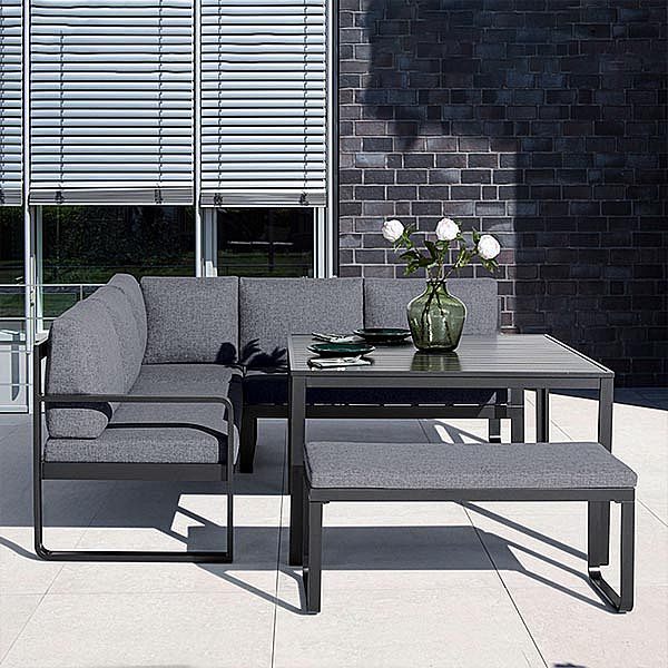 Juego de sofás de aluminio fundido con mesa y taburete - 11C01F