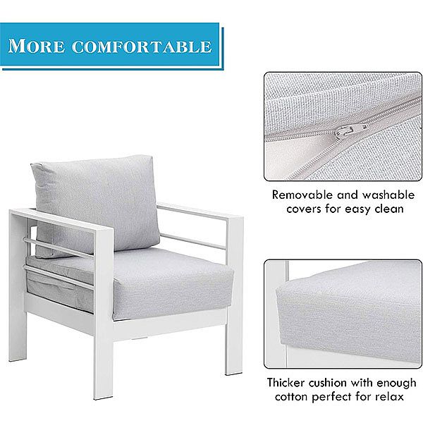 Juego de sofás de exterior de metal de 7 plazas - 11C01M