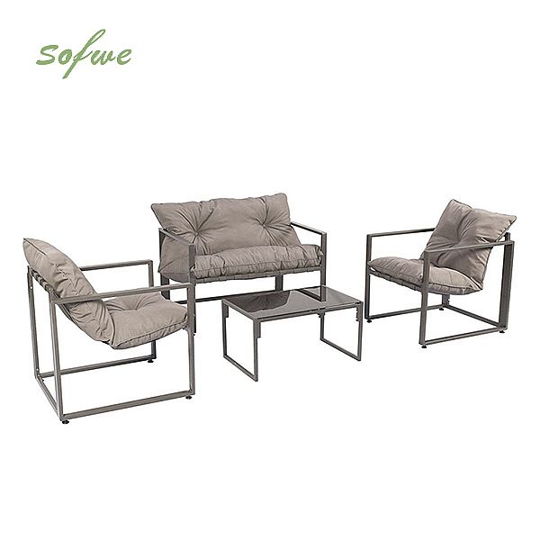 Juego de muebles de patio al aire libre de aluminio y hierro fundido - 11C01O