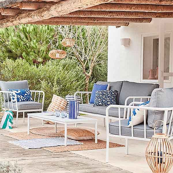 Juego de sofás de aluminio moderno con cojín - 11C01V