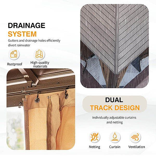 Techo doble de pabellón de aluminio al aire libre - 10G01C