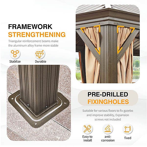 Techo doble de pabellón de aluminio al aire libre - 10G01C