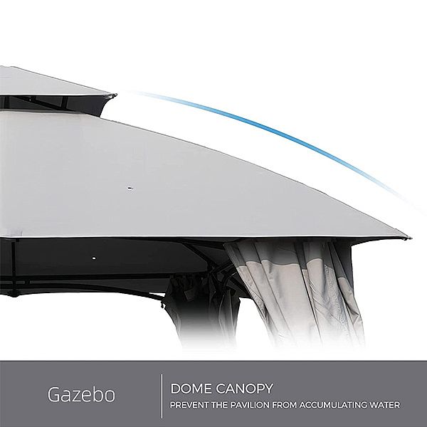 Pabellón de techo blando con doble ventilación, cortinas y malla - 10G01P