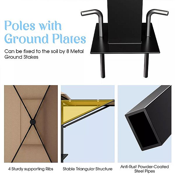 Quiosco de barbacoa al aire libre con sombras adicionales - 10G01T