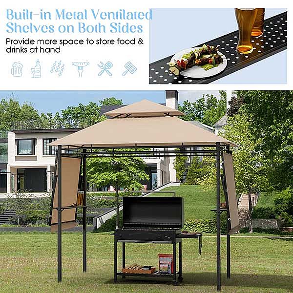 Quiosco de barbacoa al aire libre con sombras adicionales - 10G01T