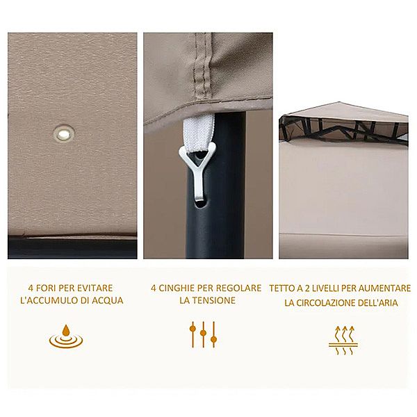 Carpa de fiesta con techo de metal de 2 pisos - 10G02C