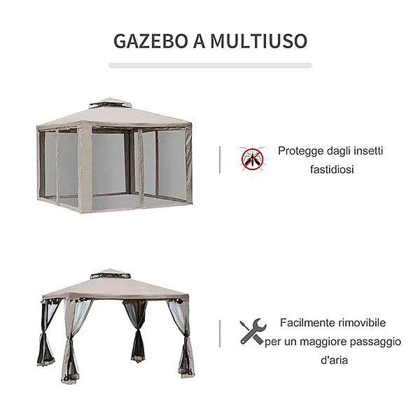 Carpa de fiesta con techo de metal de 2 pisos - 10G02C