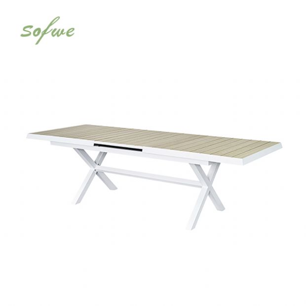 Mesa de comedor extensible de aluminio para jardín y patio - 11D04Z