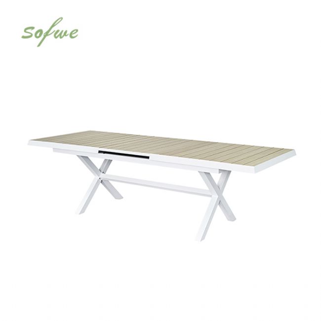 Mesa de comedor extensible de aluminio para jardín y patio - 11D04Z
