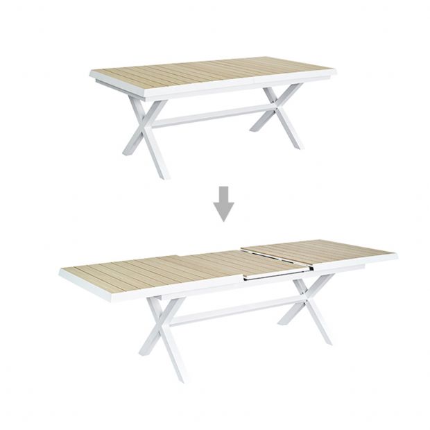 Mesa de comedor extensible de aluminio para jardín y patio - 11D04Z