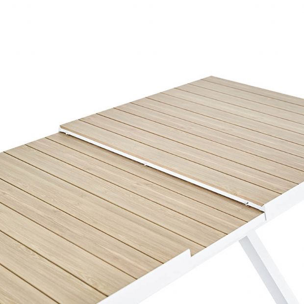 Mesa de comedor extensible de aluminio para jardín y patio - 11D04Z