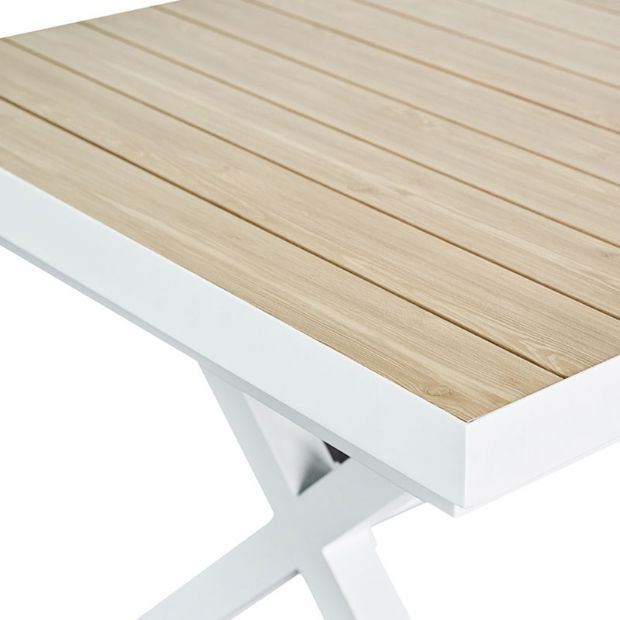 Mesa de comedor extensible de aluminio para jardín y patio - 11D04Z