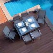 Juego de mesa de comedor plegable extensible de aluminio - 11D05I