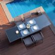 Juego de mesa de comedor plegable extensible de aluminio - 11D05I