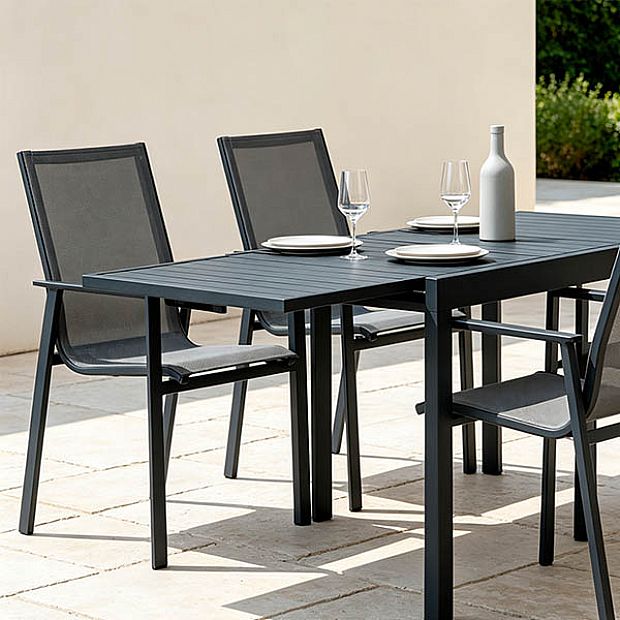 HF Patios Mesa de Comedor Exterior de Aluminio Extensible al por Mayor para Muebles de Patio y Jardín - 11D08A