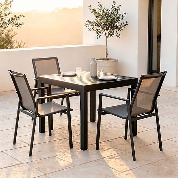 HF Patios Mesa de Comedor Exterior de Aluminio Extensible al por Mayor para Muebles de Patio y Jardín - 11D08A