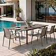 Mesa de Comedor de Aluminio Extensible con Tablero de Listones para Patio al por Mayor - 11D08B