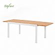 Mesa de Comedor Extensible de Aluminio para Patio al por Mayor con Tablero de Listones con Acabado de Madera - 11D08F