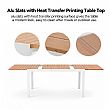 Mesa de Comedor Extensible de Aluminio para Patio al por Mayor con Tablero de Listones con Acabado de Madera - 11D08F