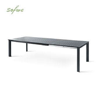 Mesa de comedor extensible plegable de aluminio con forma de...