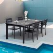 Mesa de comedor extensible plegable de aluminio con forma de mariposa - 11D08M
