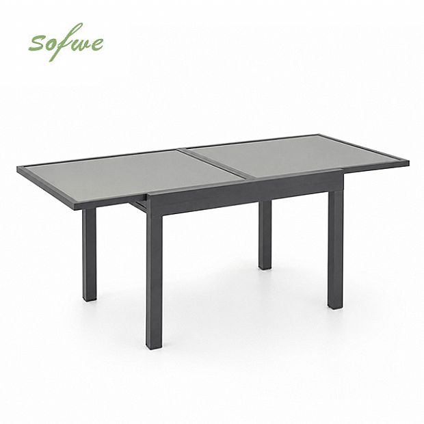 HF Patios Mesa de Comedor Extensible para Exterior con Tablero de Vidrio Templado de 5 mm con Serigrafía | Venta al por Mayor - 11D10A