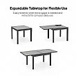 HF Patios Mesa de Comedor Extensible para Exterior con Tablero de Vidrio Templado de 5 mm con Serigrafía | Venta al por Mayor - 11D10A