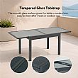 HF Patios Mesa de Comedor Extensible para Exterior con Tablero de Vidrio Templado de 5 mm con Serigrafía | Venta al por Mayor - 11D10A