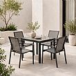 HF Patios Mesa de Comedor Extensible para Exterior con Tablero de Vidrio Templado de 5 mm con Serigrafía | Venta al por Mayor - 11D10A
