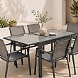 HF Patios Mesa de Comedor Extensible para Exterior con Tablero de Vidrio Templado de 5 mm con Serigrafía | Venta al por Mayor - 11D10A