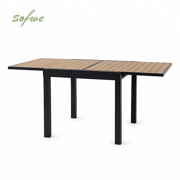HF Patios Mesa de Comedor Extensible para Exterior con Estructura de Aluminio y Tablero de Listones de WPC | Venta al por Mayor - 11D10H