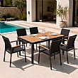 Mesa de Comedor Extensible de WPC para Patio con Estructura de Aluminio con Recubrimiento en Polvo al por Mayor - 11D10J