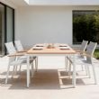 Mesa de comedor extensible para exterior con alas de aluminio tipo mariposa - 11D15K