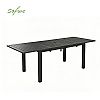 Mesa de comedor extensible de aluminio con alas de mariposa y orificio para sombrilla, ideal para el jardín - 11D26B