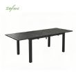 Mesa de comedor extensible de aluminio con alas de mariposa y orificio para sombrilla, ideal para el jardín - 11D26B