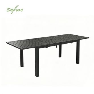 Mesa de comedor extensible de aluminio con alas de mariposa...