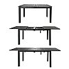 Mesa de comedor extensible de aluminio con alas de mariposa y orificio para sombrilla, ideal para el jardín - 11D26B