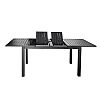 Mesa de comedor extensible de aluminio con alas de mariposa y orificio para sombrilla, ideal para el jardín - 11D26B