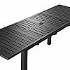 Mesa de comedor extensible de aluminio con alas de mariposa y orificio para sombrilla, ideal para el jardín - 11D26B