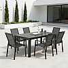Mesa de comedor extensible de aluminio para exteriores, con tablero de listones, rectangular, para patio y jardín (venta al por mayor) - 11D26C