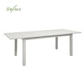 Mesa de comedor extensible de aluminio blanco para 6-8 personas - 11D26D