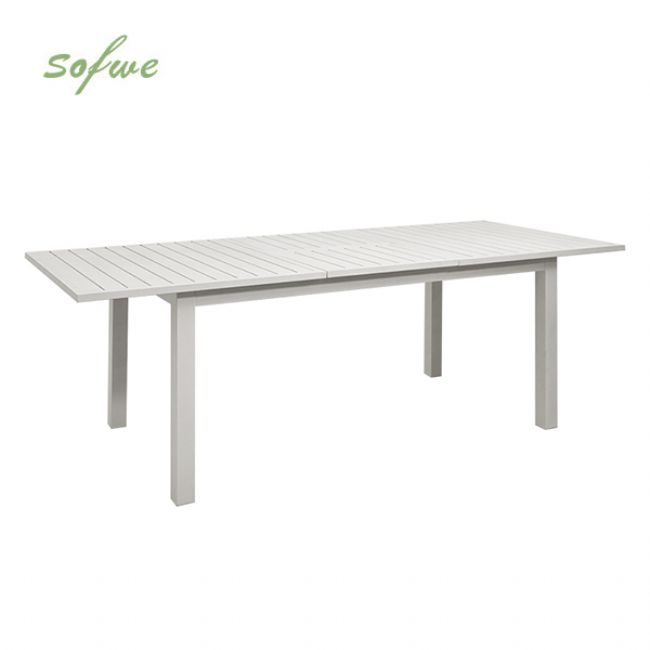 Mesa de comedor extensible de aluminio blanco para 6-8 personas - 11D26D