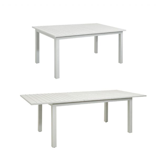 Mesa de comedor extensible de aluminio blanco para 6-8 personas - 11D26D