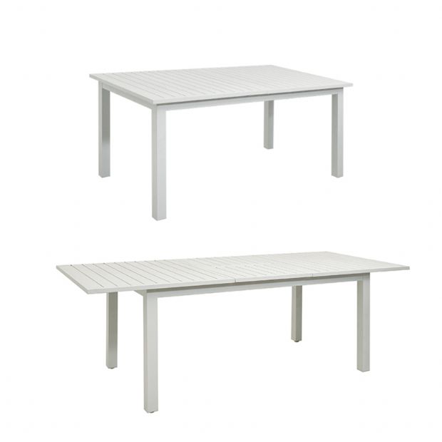 Mesa de comedor extensible de aluminio blanco para 6-8 personas - 11D26D
