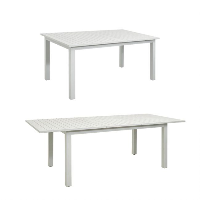 Mesa de comedor extensible de aluminio blanco para 6-8 personas - 11D26D