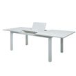 Mesa de comedor extensible de aluminio blanco para 6-8 personas - 11D26D