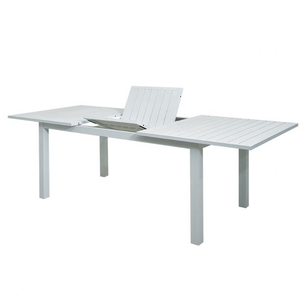 Mesa de comedor extensible de aluminio blanco para 6-8 personas - 11D26D