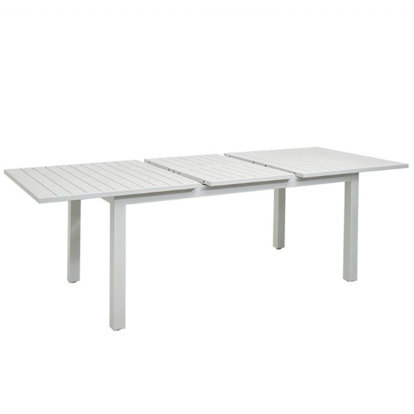 Mesa de comedor extensible de aluminio blanco para 6-8 personas - 11D26D
